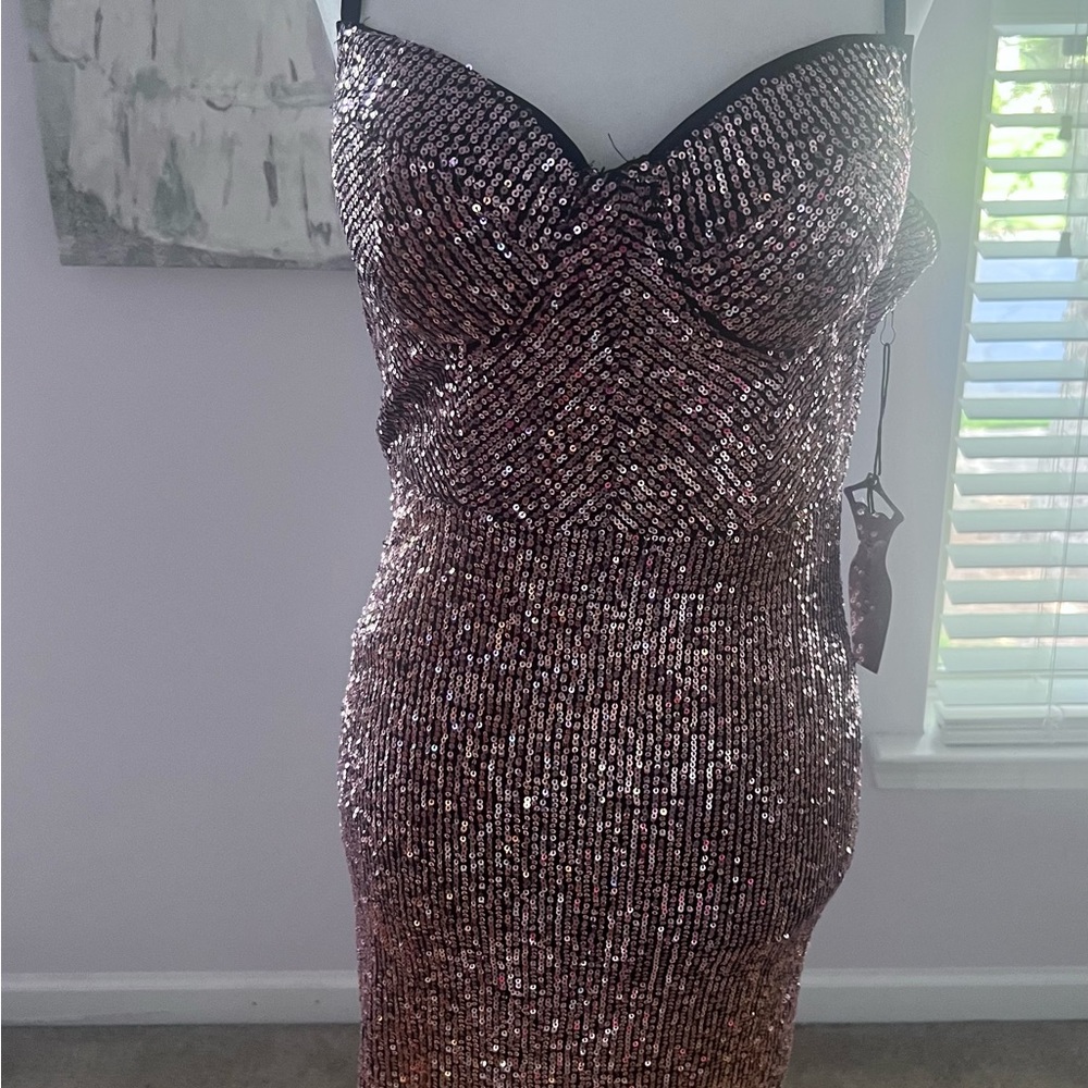 Haute Monde Pink Sequin Mini Dress